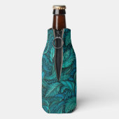  turkoois gesneden leer flesjeskoeler (Fles Achterkant)