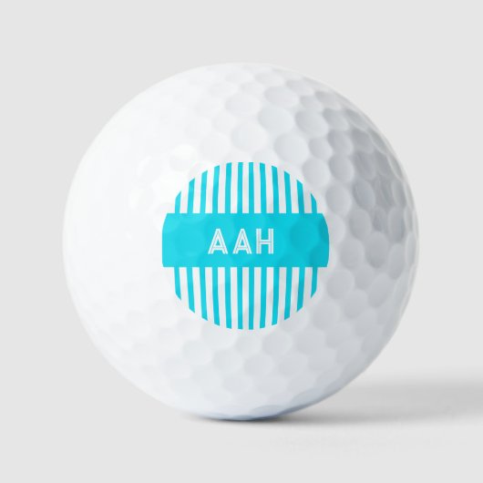 Turkoois gestreept golfballen (Voorkant)