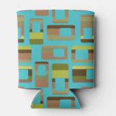 Turkoois gestreepte rechthoeken blikjeskoeler (Achterkant)