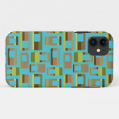 Turkoois gestreepte rechthoeken Case-Mate iPhone case (Achterkant (horizontaal))