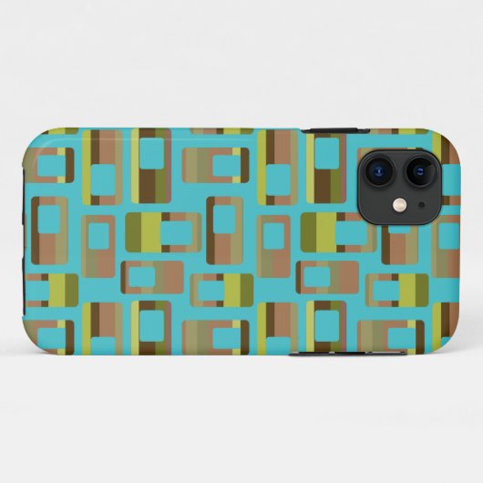 Turkoois gestreepte rechthoeken Case-Mate iPhone case (Achterkant (horizontaal))