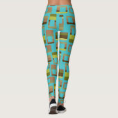 Turkoois gestreepte rechthoeken leggings (Achterkant)