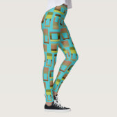 Turkoois gestreepte rechthoeken leggings (Rechts)