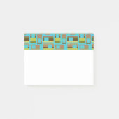 Turkoois gestreepte rechthoeken post-it® notes (Voorkant)
