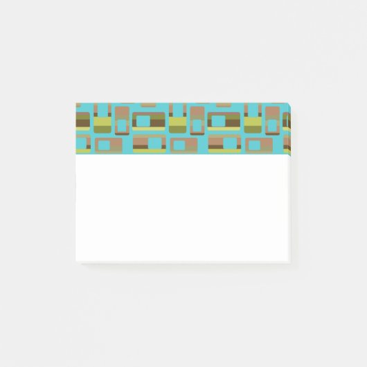 Turkoois gestreepte rechthoeken post-it® notes (Voorkant)