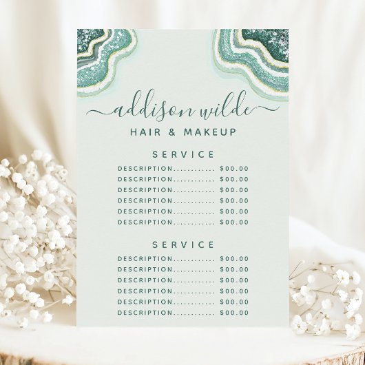 Turkoois Glitter Agate Geode Service Prijs Menu
