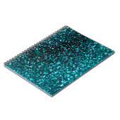 Turkoois Glitter Spiraalschrift Notitieboek (Linkerzijde)