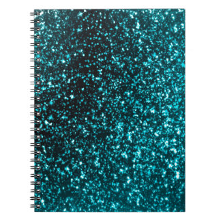 Turkoois Glitter Spiraalschrift Notitieboek