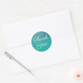 Turkoois Glitter Turquoise Gradiënt Bedankt Ronde Sticker (Envelop)