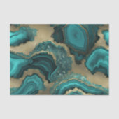 Turkoois Goud Glitter Agatische Geode Marmer Tissuepapier (Voorkant)