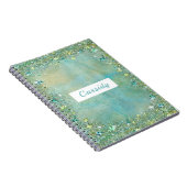 Turkoois Goud Glitter Glans Notitieboek (Rechterzijde)