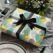 Turkoois & Goud Herfstbladeren Cadeaupapier