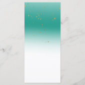 Turkoois Goud Moderne Glam Confetti Feest Trouwmen Menu (Achterkant)
