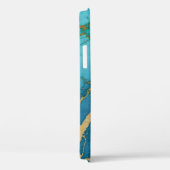 Turkoois Gouden Marmer Steen Monogram Foto Case-Mate iPhone Case (Achterkant / Rechts)
