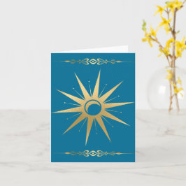 Turkoois Gouden Zon Maan Wicca Kaart – Mystieke He