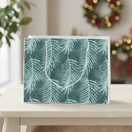 Turkoois groen aquarel tropisch blad groot cadeauzakje
