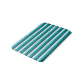 Turkoois Groen Blauw Wit Strepen Badmat (Gekanteld)