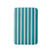 Turkoois Groen Blauw Wit Strepen Badmat (Voorkant Verticaal)