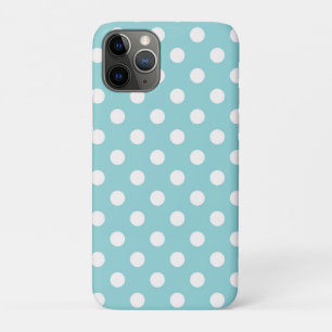 Turkoois Groen & Wit Stippen Stip Case-Mate iPhone Case