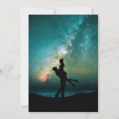 Turkoois Groene Galaxy Romantisch Paar Trouwen Kaart (Achterkant)