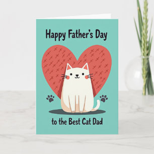 Turkoois Hart Beste Kattenpapa Kaart