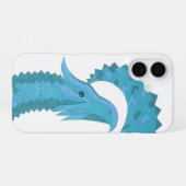 Turkoois hart draak op wit iPhone 16 hoesje (Achterkant horizontaal)