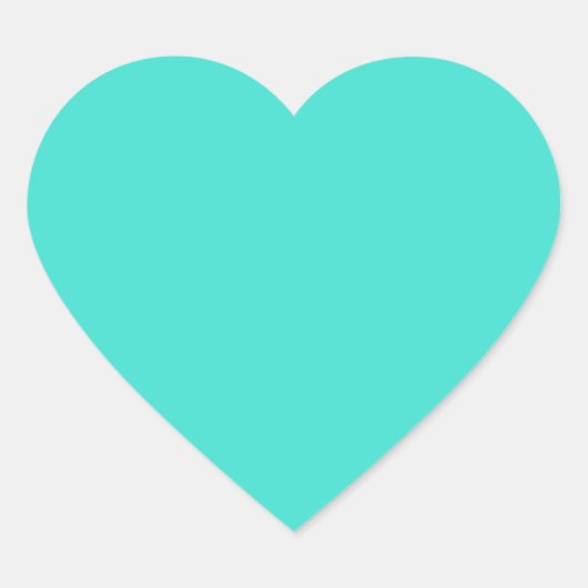 Turkoois Hart Sticker (Voorkant)