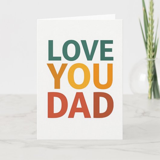 Turkoois Ik Hou van Jou Papa Kaart (Voorkant)
