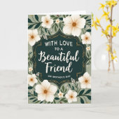 Turkoois Ingelijste Moederdag Liefde Kaart (Gele Bloem)