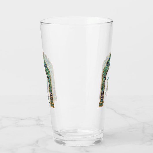 Turkoois juweel vogel | Perzisch geïnspireerd  Glas (Links)