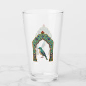 Turkoois juweel vogel | Perzisch geïnspireerd  Glas (Voorkant)