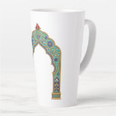 Turkoois juweel vogel | Perzisch geïnspireerd Latte Mok (Rechterhoek)