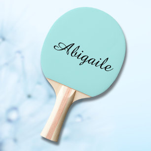 Turkoois kalligrafie naam trendy minimalistisch  tafeltennisbatje