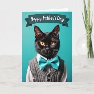 Turkoois Katten Vaderdag Kaart