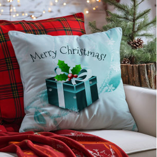 Turkoois Kerstcadeau Worpkussen Kussen