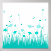 Turkoois klaprozen Poster (Voorkant)