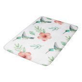 Turkoois Kolibrie Hibiscus Patroon Badmat (Gekanteld)