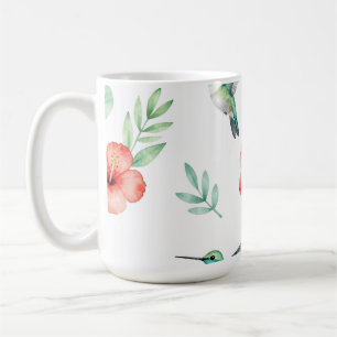 Turkoois Kolibrie Hibiscus Patroon Koffiemok