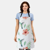Turkoois Kolibrie Hibiscus Patroon Schort (Gedragen)