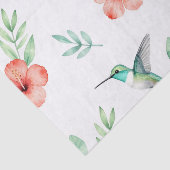 Turkoois Kolibrie Hibiscus Patroon Tissuepapier (Detail)
