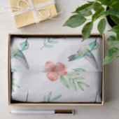 Turkoois Kolibrie Hibiscus Patroon Tissuepapier (Geschenk)