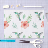 Turkoois Kolibrie Hibiscus Patroon Tissuepapier (Craft)