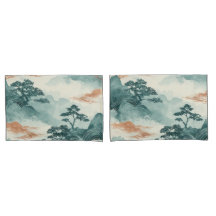 Turkoois & Koper Japans Landschap