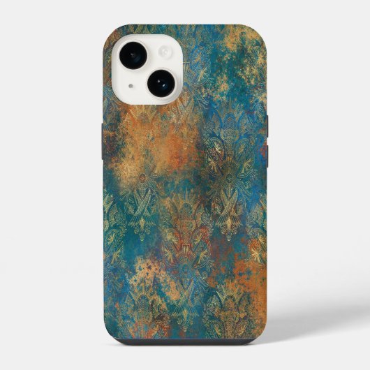 Turkoois Koper Patina iPhone Hoesje (Achterkant)