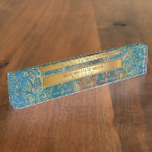 Turkoois Koper Patina Naambordje (Zijkant)
