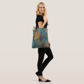 Turkoois koperpatina tote bag (Op model)