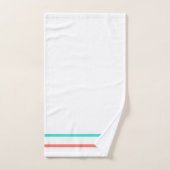 Turkoois koraal geometrisch strepenpatroon bad handdoek (Handdoek)
