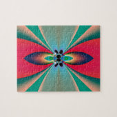 Turkoois Koraal Spiegel Symmetrie Abstracte Kunst Legpuzzel (Horizontaal)