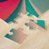 Turkoois Koraal Spiegel Symmetrie Abstracte Kunst Legpuzzel (Zijkant)