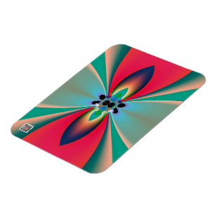 Turkoois Koraal Spiegel Symmetrie Abstracte Kunst Magneet